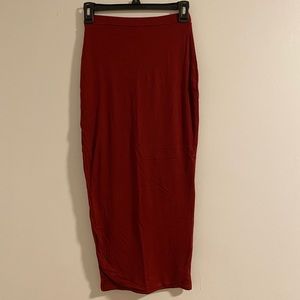 Burgundy Midi Skirt